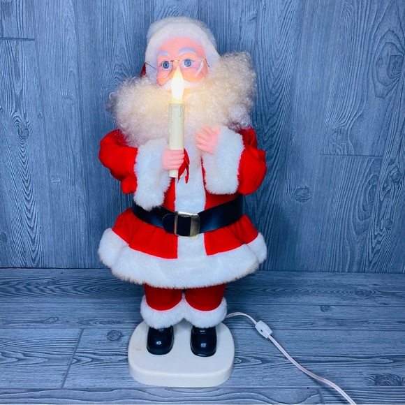 Vintage 24 inch animated Santa decoration with candle Christmas decoration - Picture 4 of 10